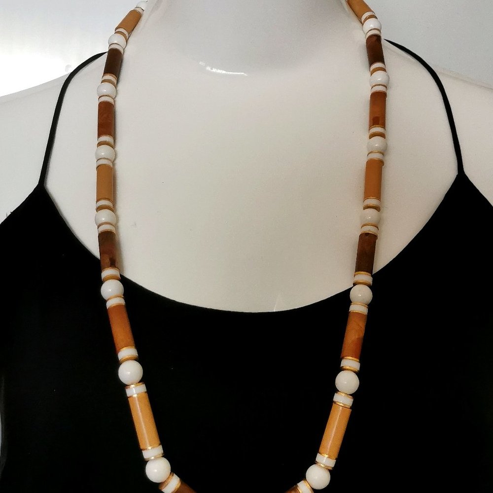 3 for $15/Vintage Wooden and plastic bead/disk necklace
